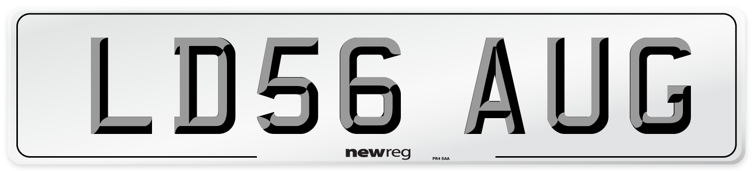 LD56 AUG Number Plate from New Reg